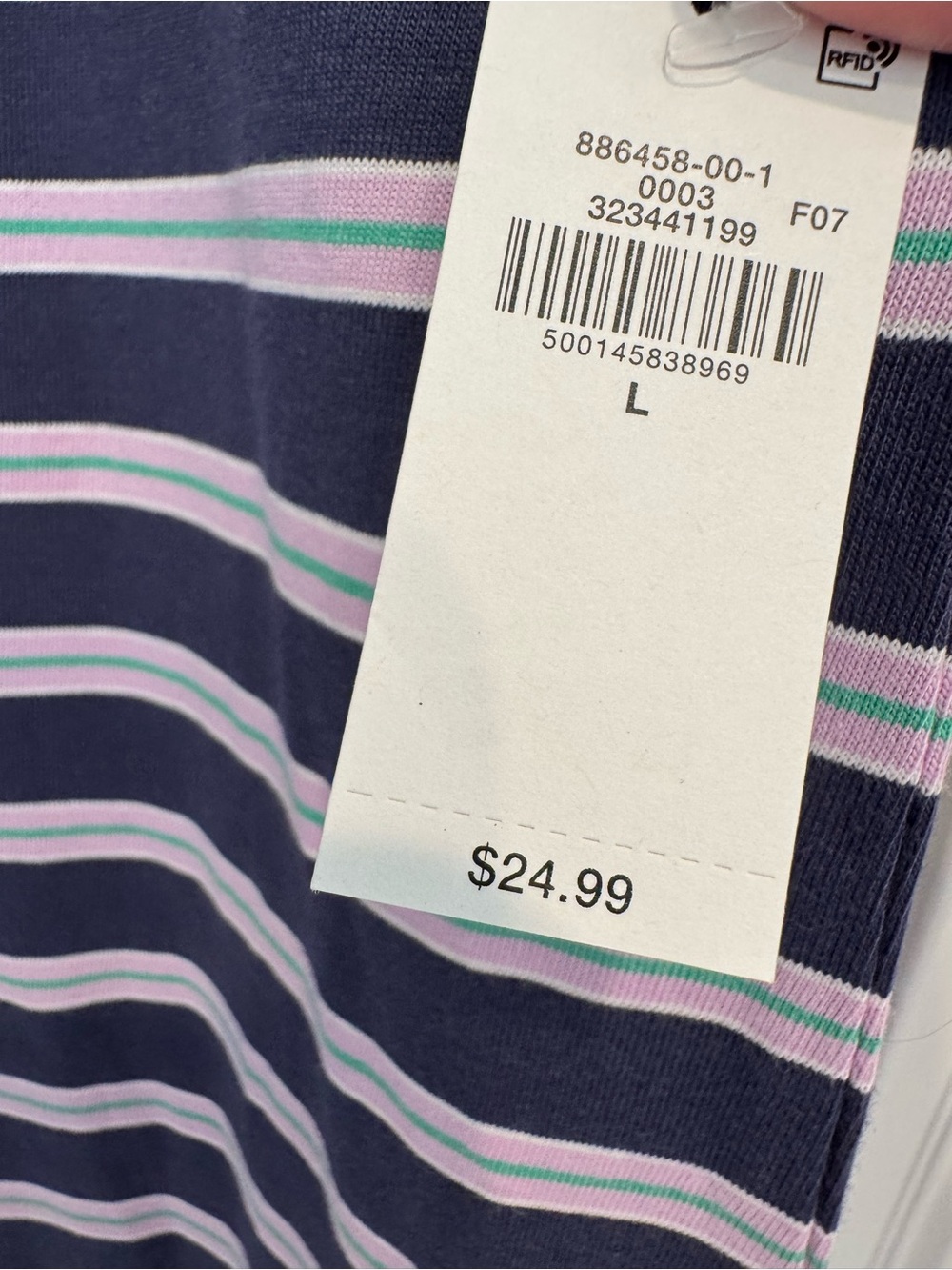 Old Navy Navy & Light Pink Striped Tee Dress NWT - Picture 2 of 3